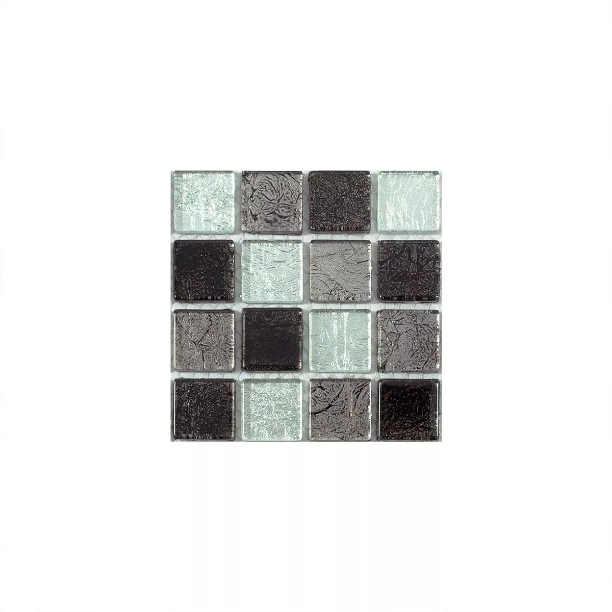 Sample Mosaic Tiles Glass Bonnie Crystal Structure Black Silver Grey