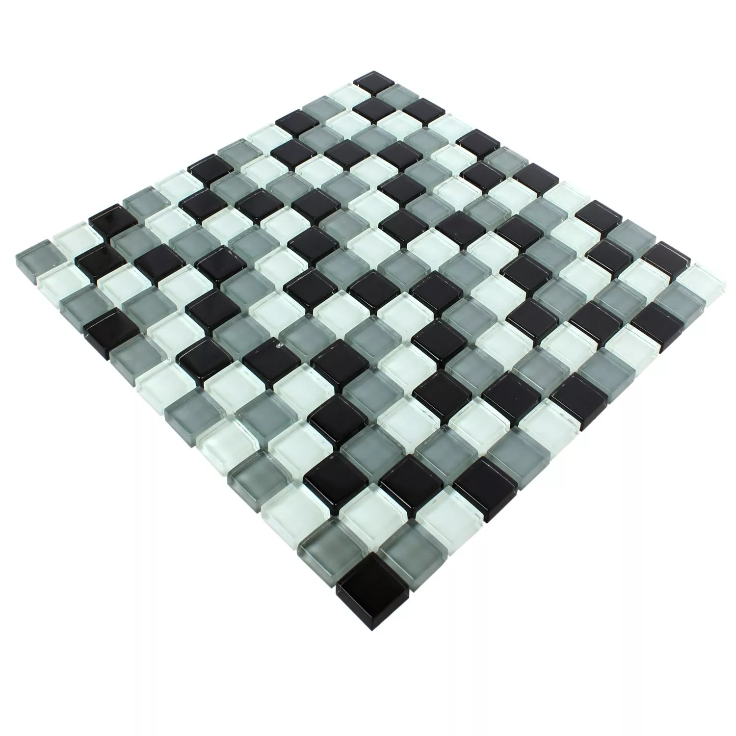 Sample Mosaic Tiles Glass Palmas Black Mix