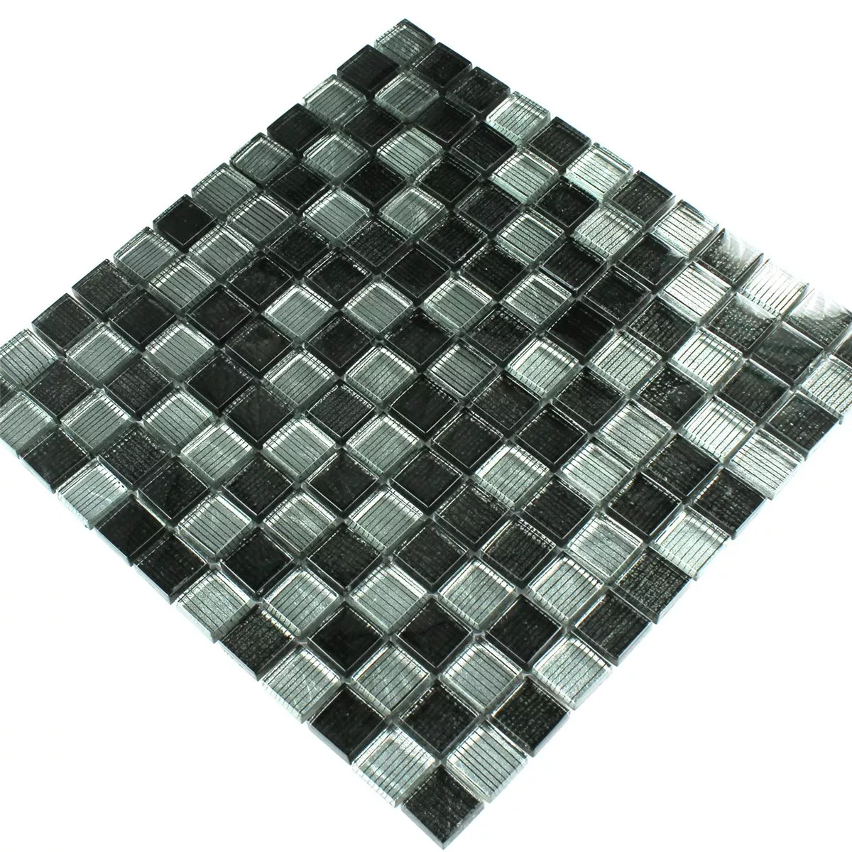 Sample Mosaic Tiles Glass Black Grey