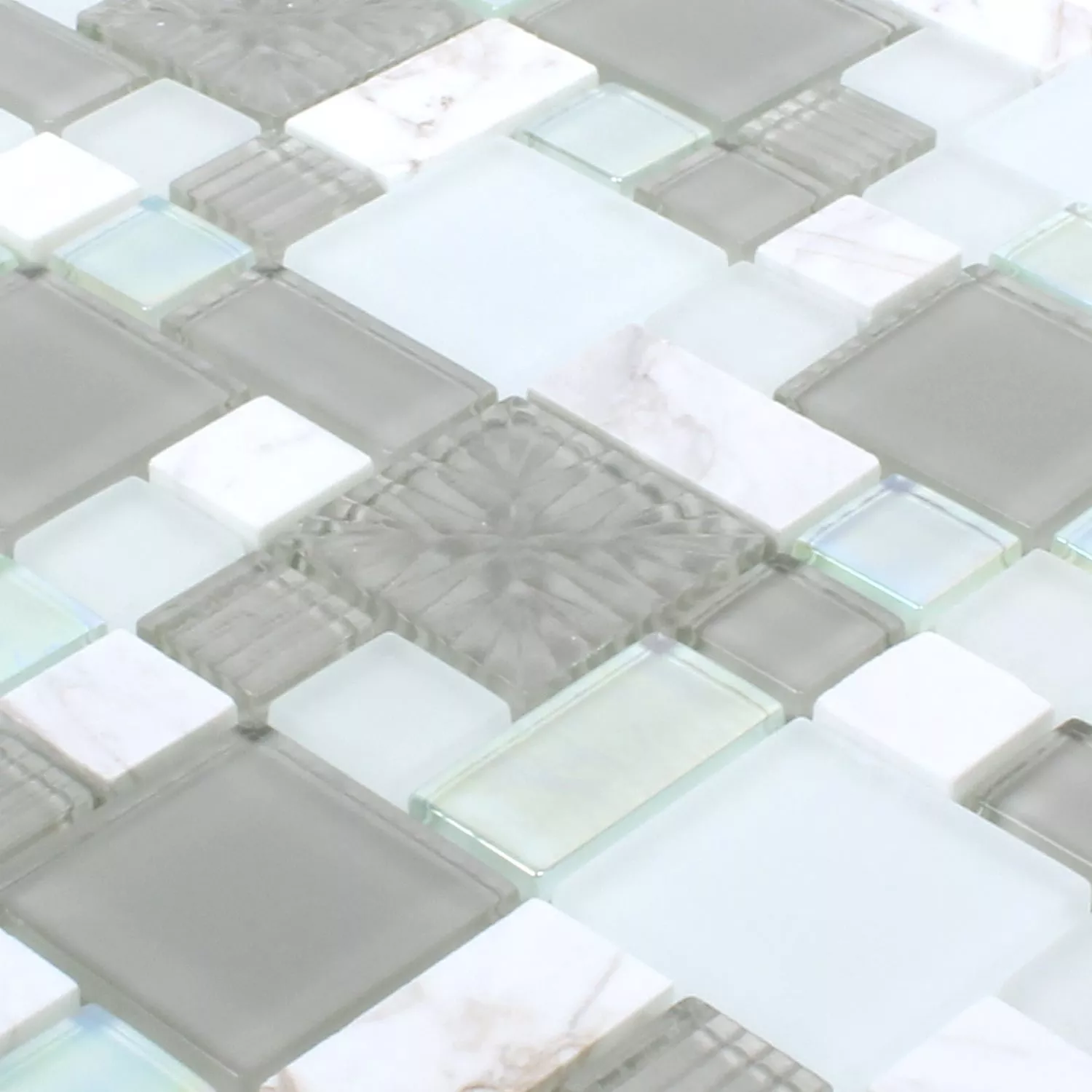 Mosaic Tiles Norderney Glass Natural Stone Mix