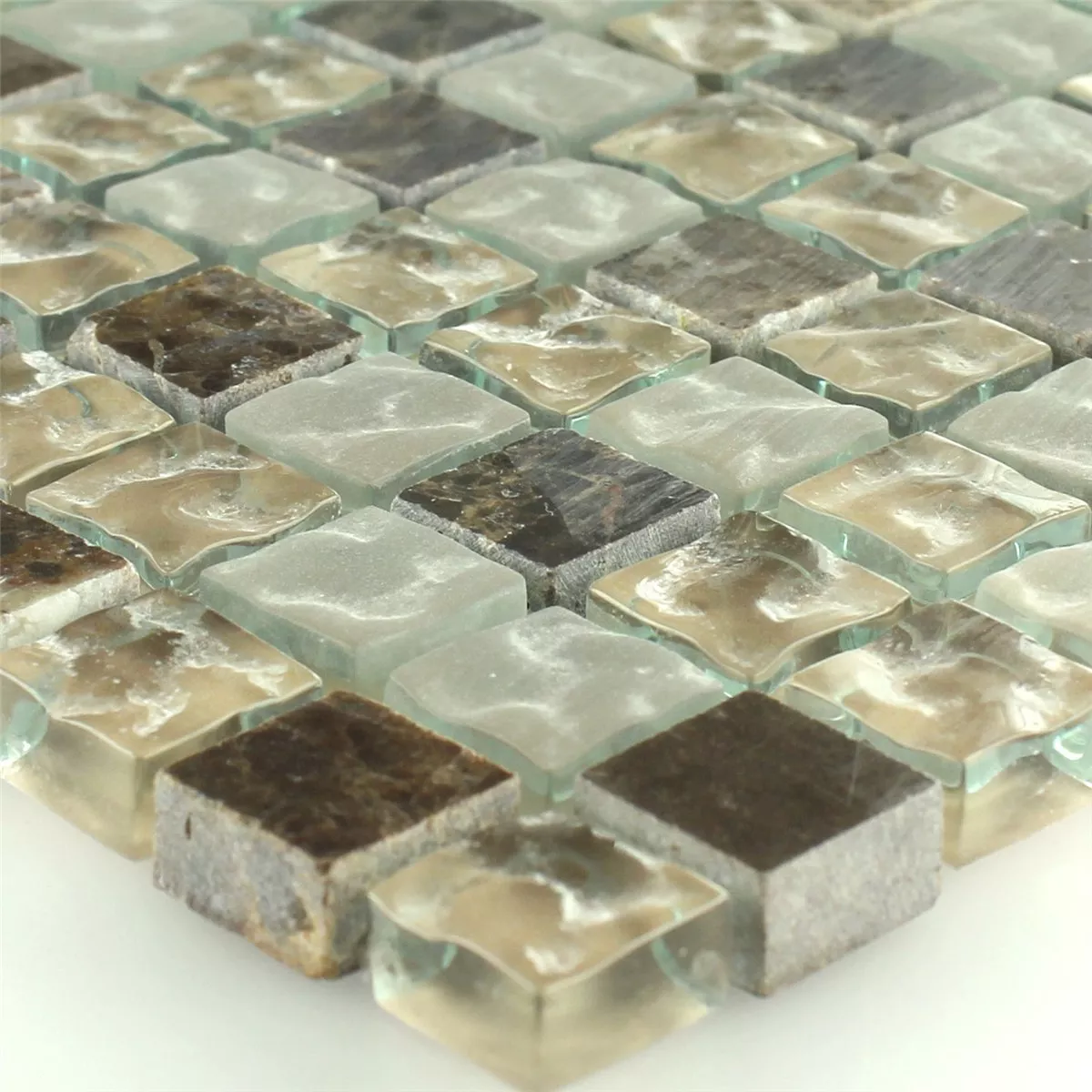 Sample Mosaic Tiles Glass Marble Quebeck Brown
