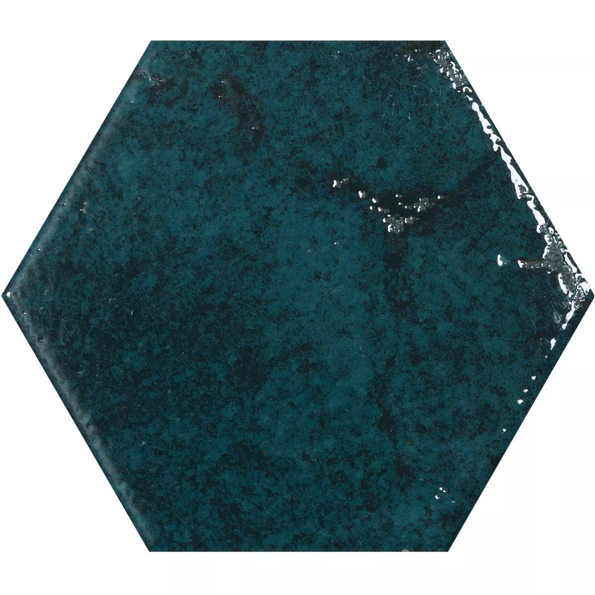 Sample Wall Tiles Lara Glossy Waved 13x15cm Hexagon Blue