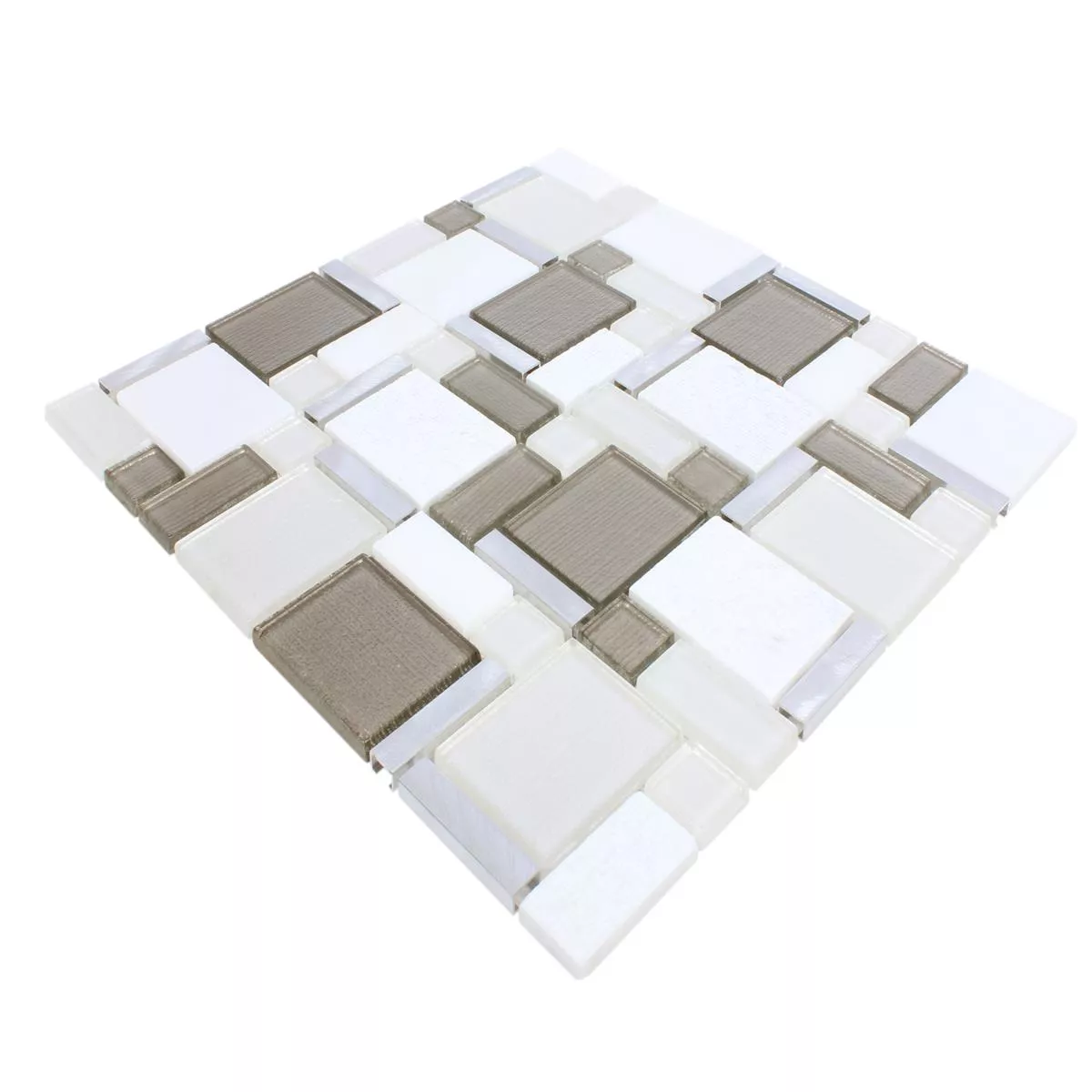 Mosaic Tiles Material Mix Echo White Beige