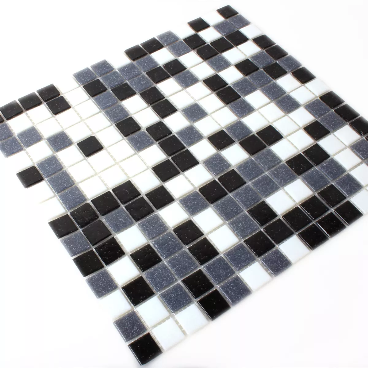 Sample Mosaic Tiles Glass White Grey Black Mix