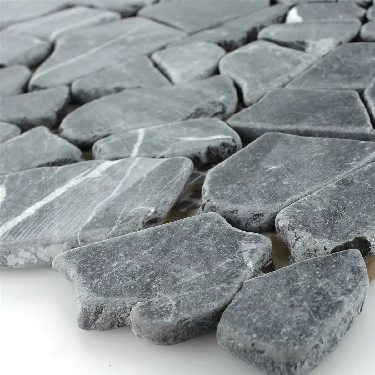Sample Mosaic Tiles Broken Marble Nero Carrara