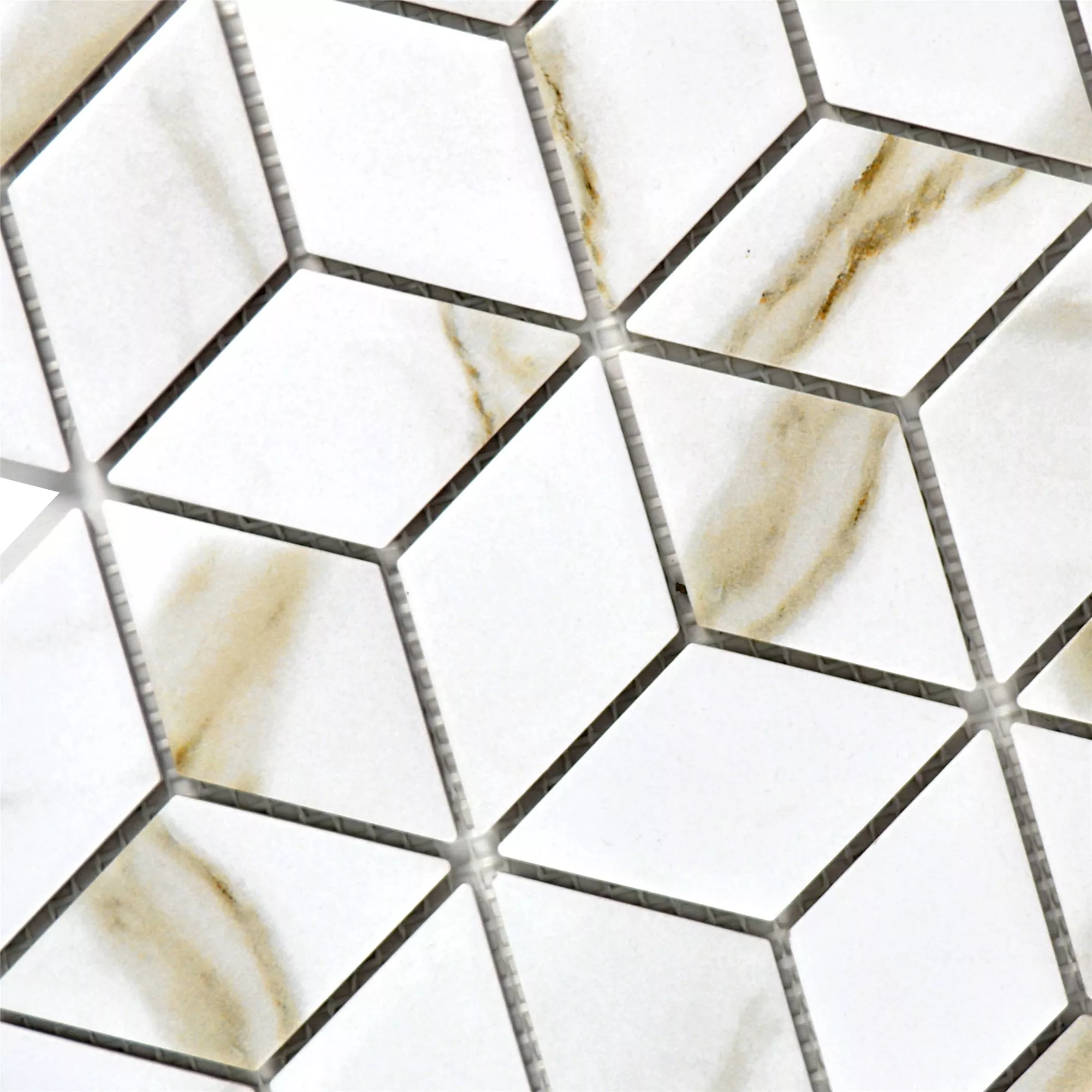 Ceramic Mosaic Tiles Zorro Calacatta Cube