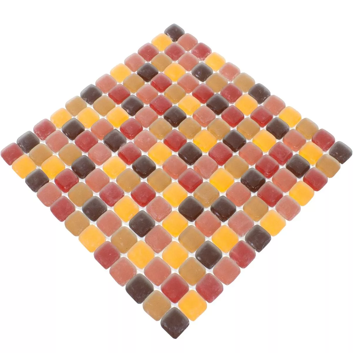 Glass Mosaic Tiles Ponterio Frosted Red Mix