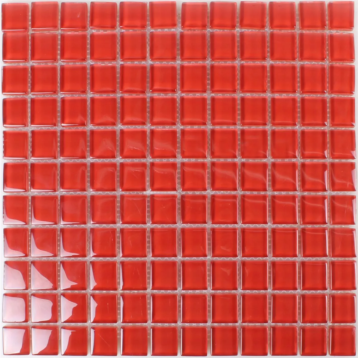 Sample Mosaic Tiles Glass Red Uni