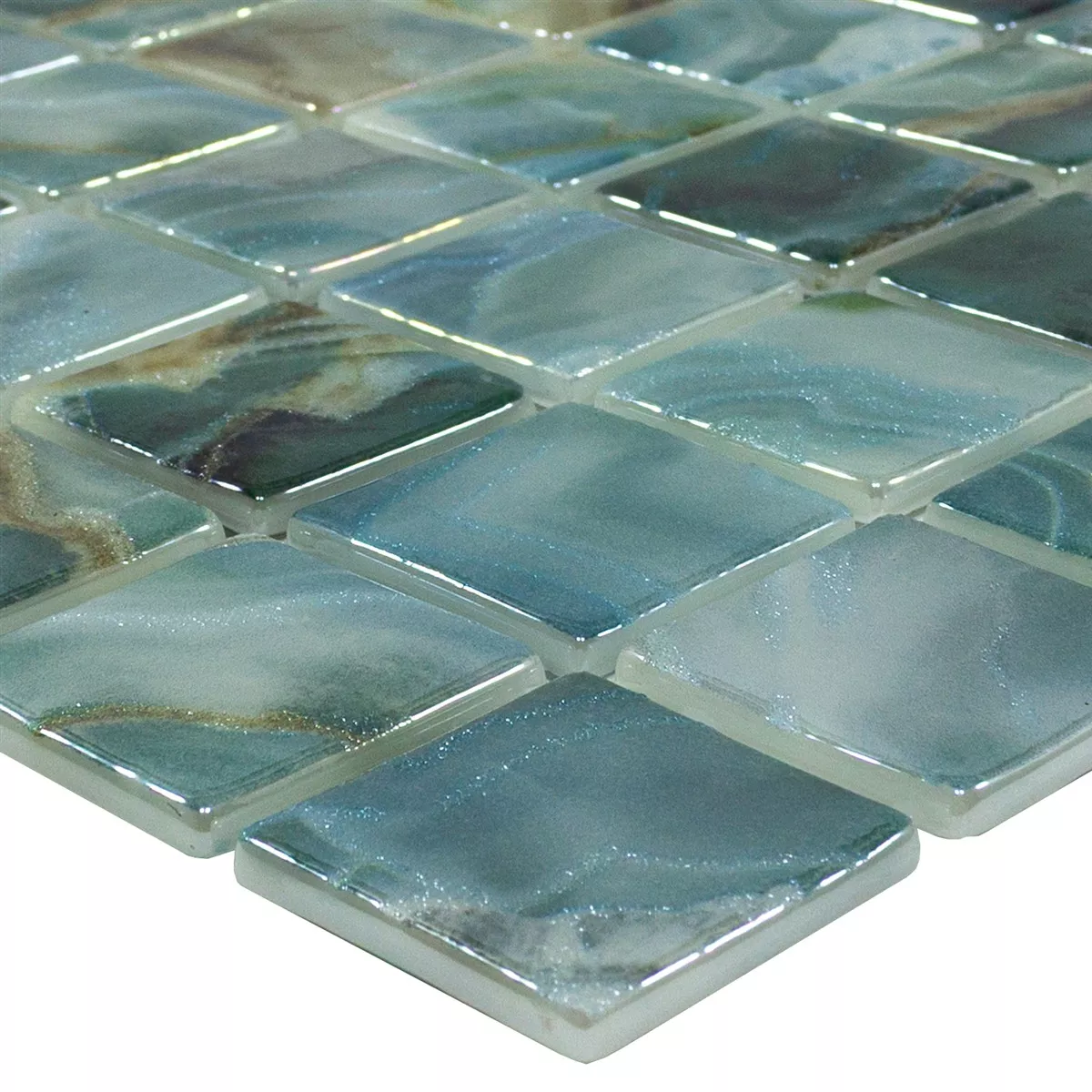 Glas Pool Mosaikfliesen Carolina Hellblau