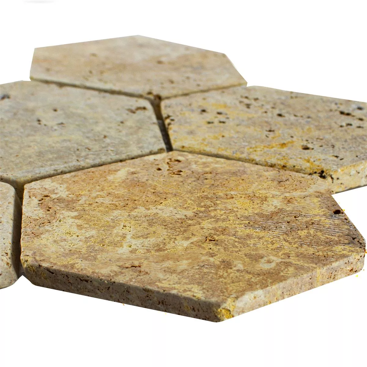Travertine Natural Stone Mosaic Tiles Mercado Hexagon Gold Travertine Natural Stone Mosaic Tiles Mercado Hexagon Gold