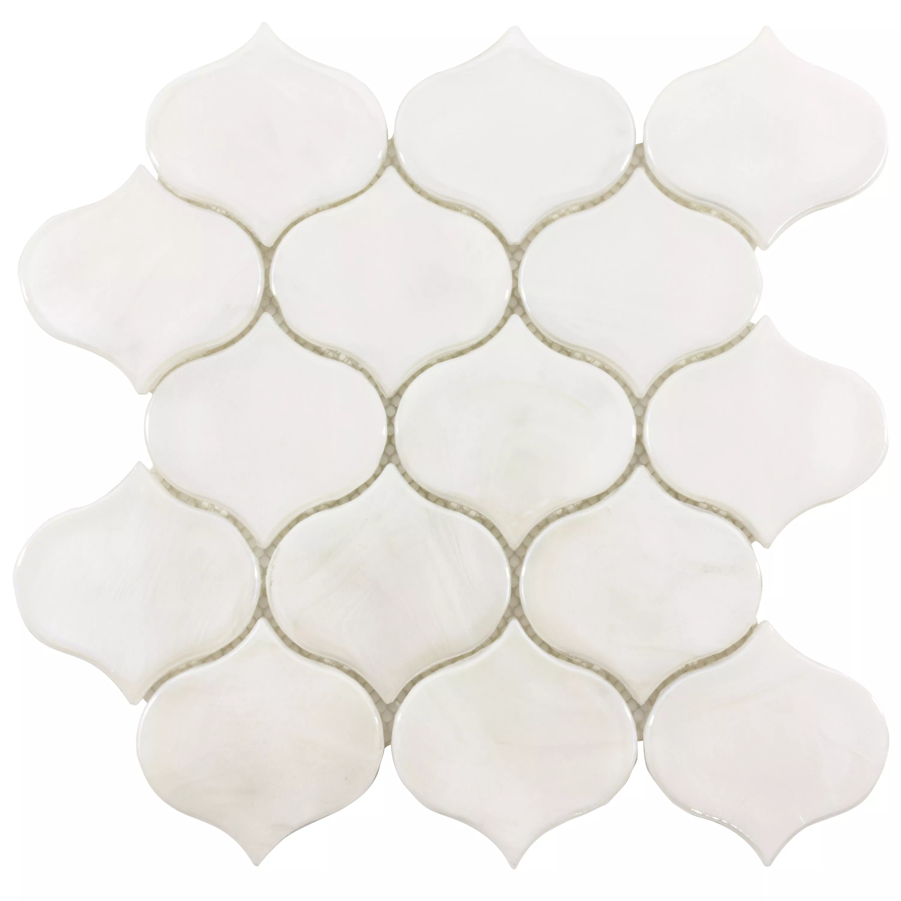 Sample Glass Mosaic Tiles Andalucia Arabesque Blanc