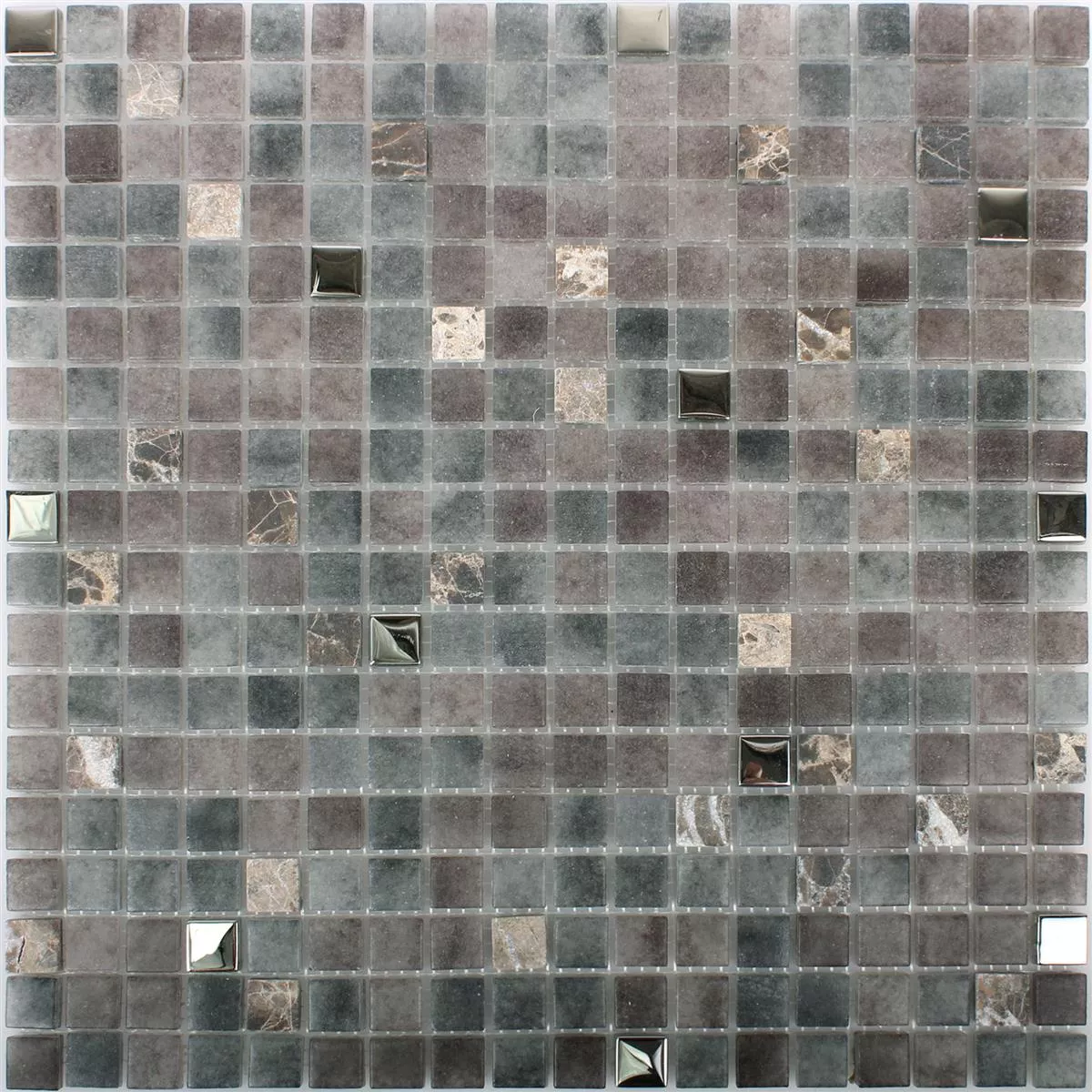 Sample Mosaic Tiles Glass Natural Stone Mix Freyland Brown