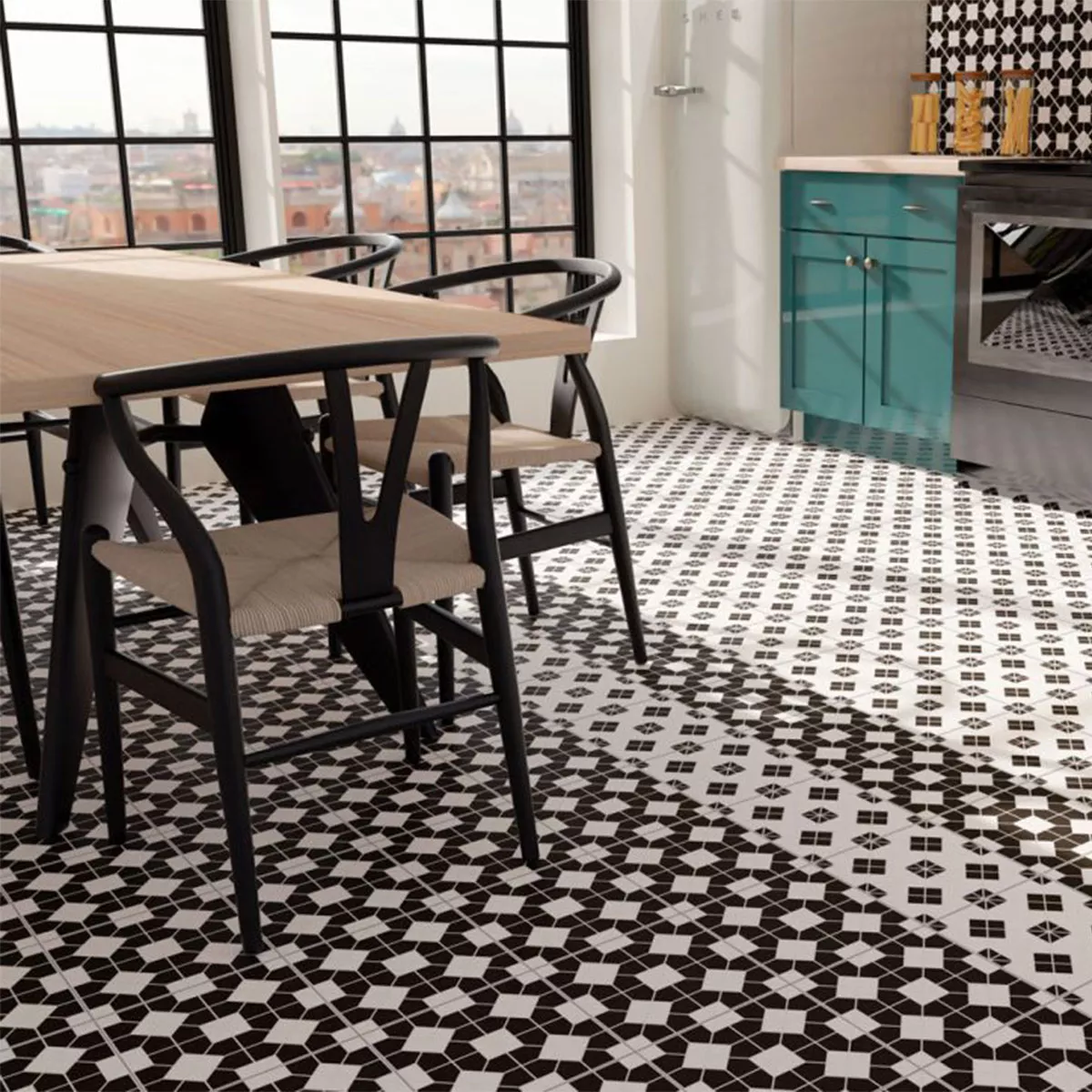 Porcelain Stoneware Tiles Murcia Black 22,5x22,5cm