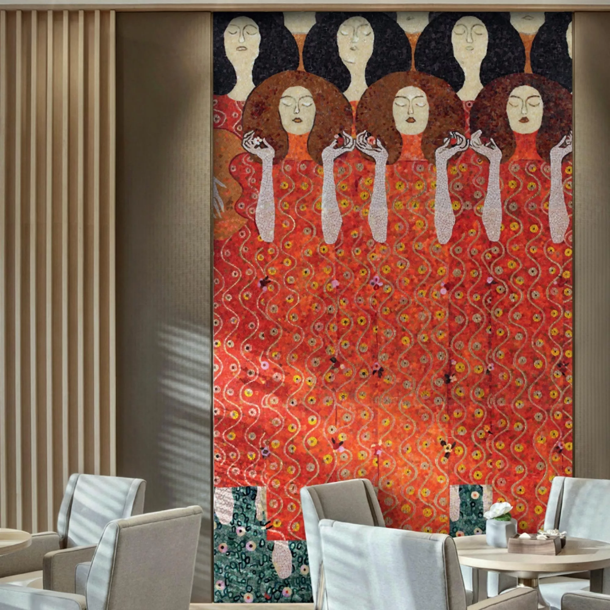 Glass Mosaic Picture Singers 100x240cm