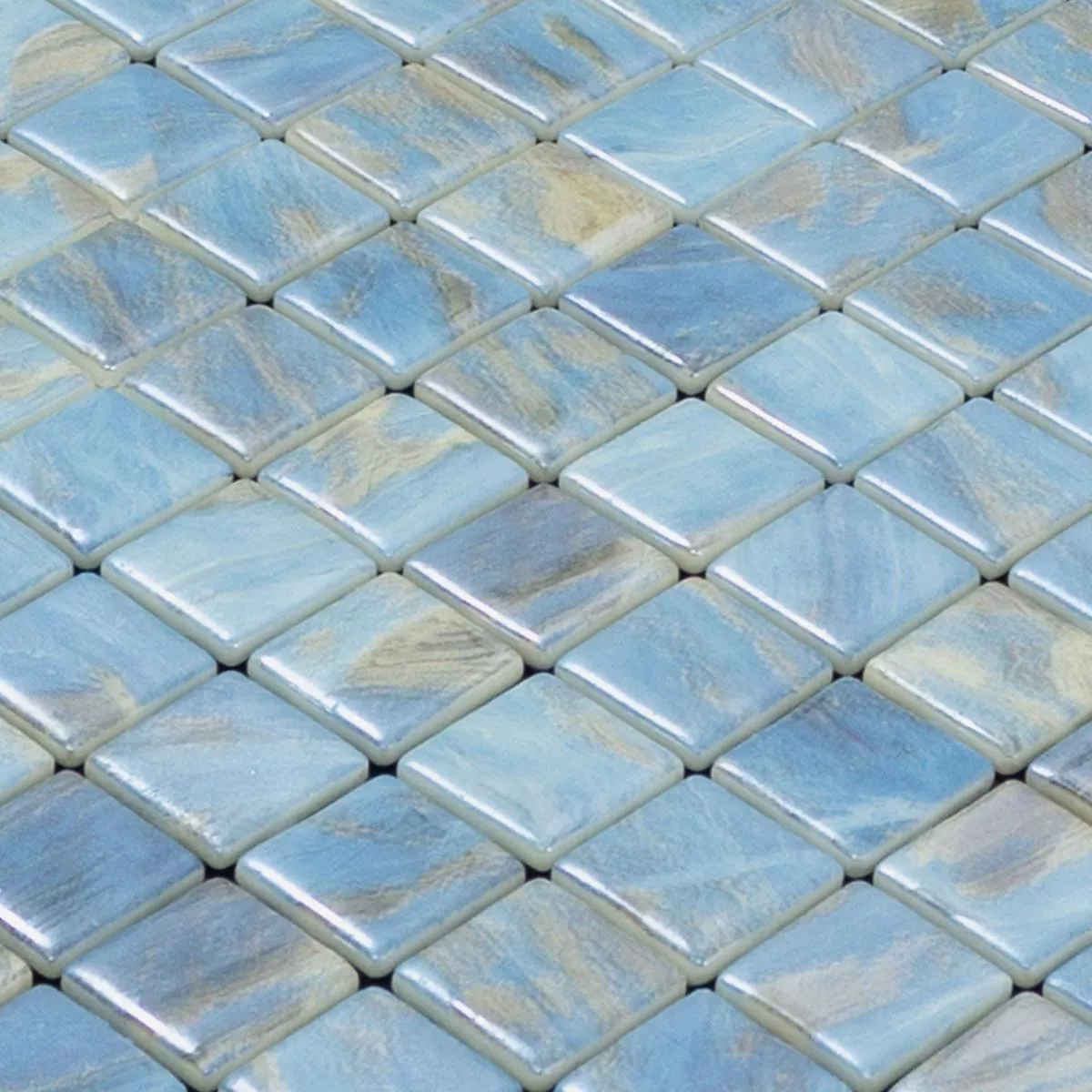 Glass Swimming Pool Mosaic Alassio Blue 25