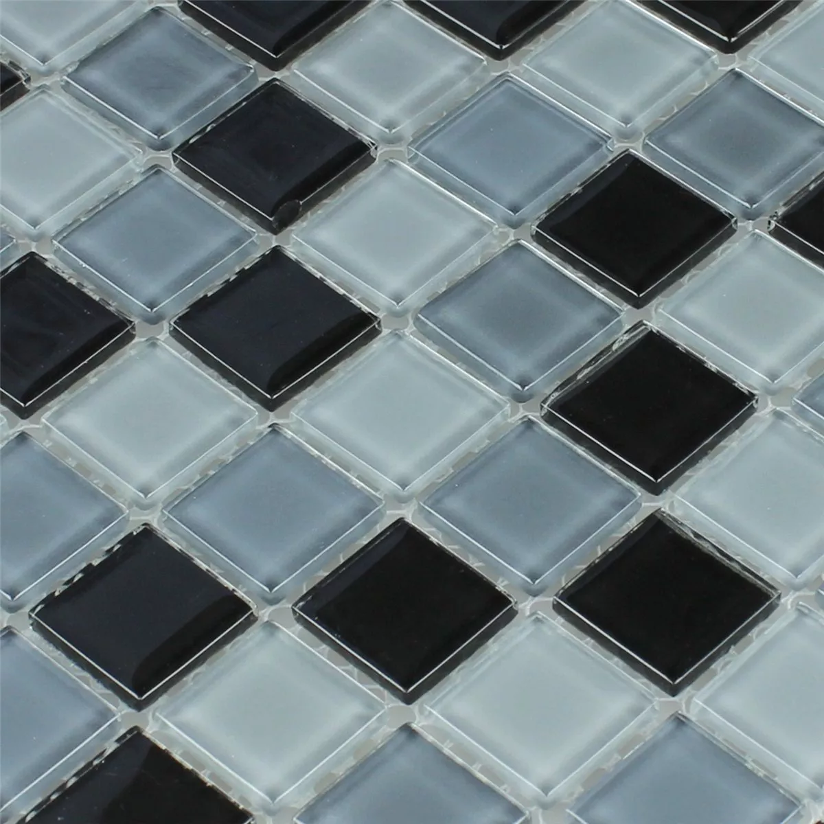 Sample Mosaic Tiles Glass Black Mix 
