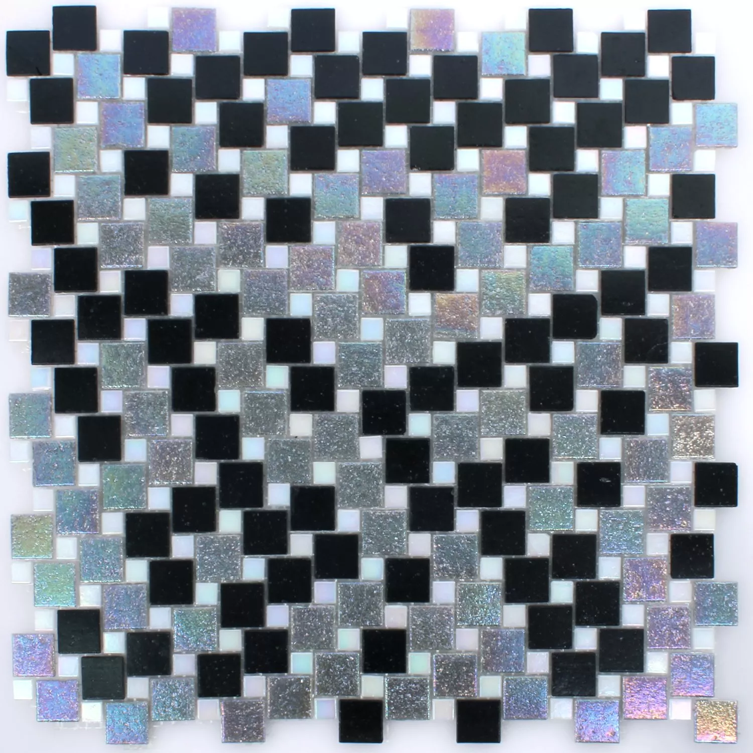 Sample Mosaic Tiles Glass Tahiti Grey Black