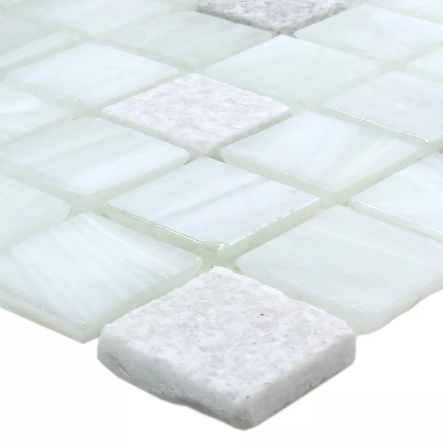 Glass Natural Stone Mosaic Daily Rush White Cream Glass Natural Stone Mosaic Daily Rush White Cream
