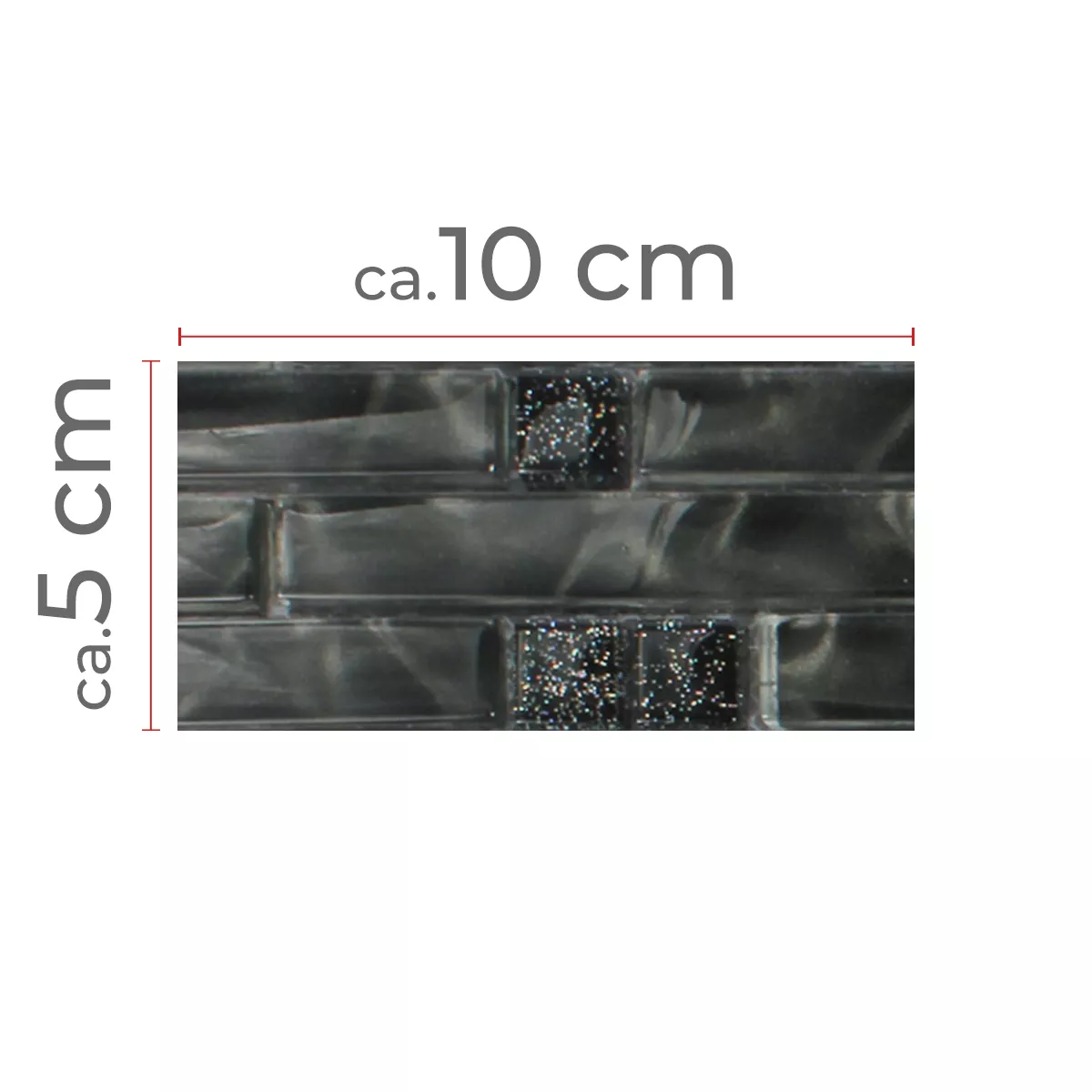 Sample Glass Mosaic Villach Black Glitter Uni