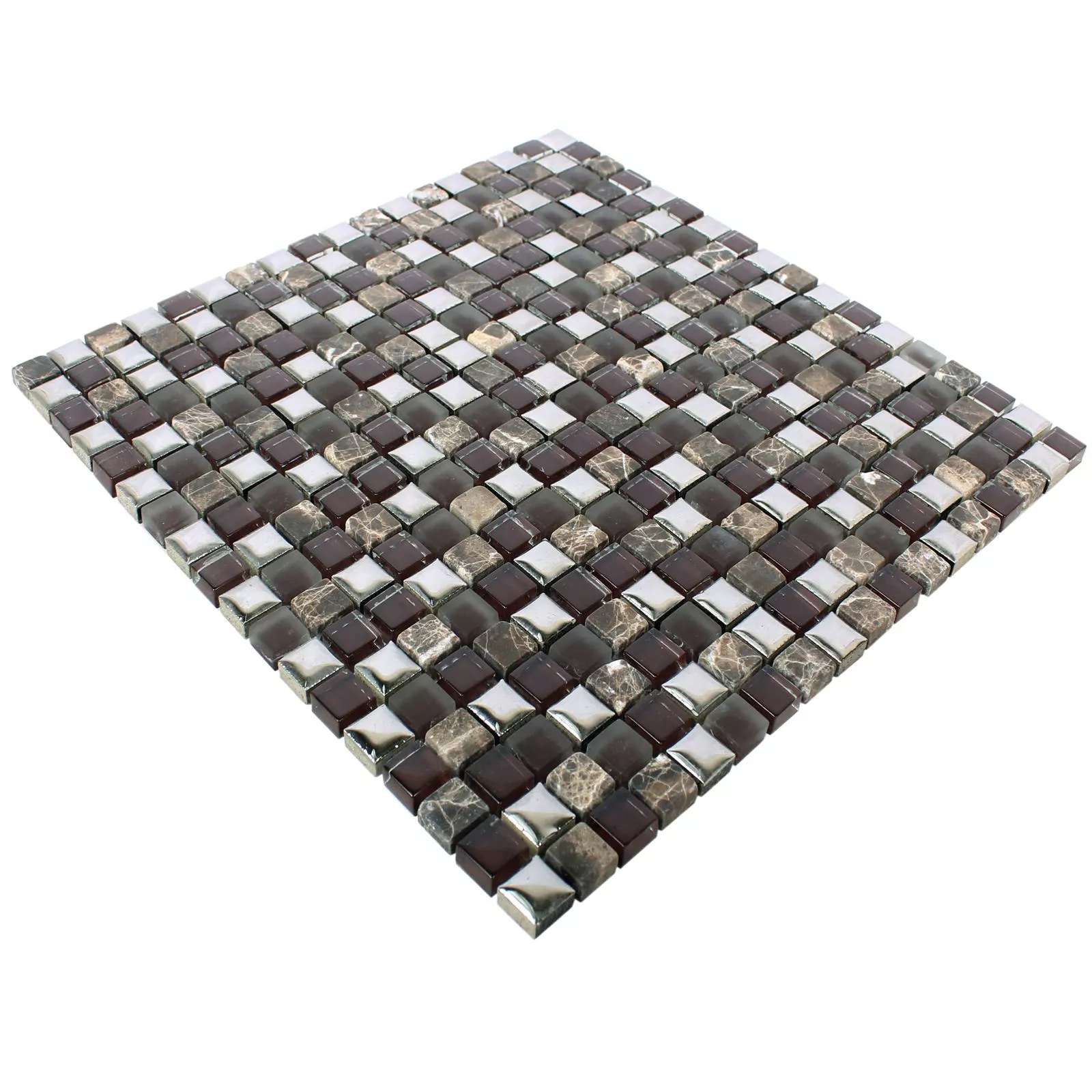 Sample Mosaic Tiles Glass Marble Ceramic Brown Silver