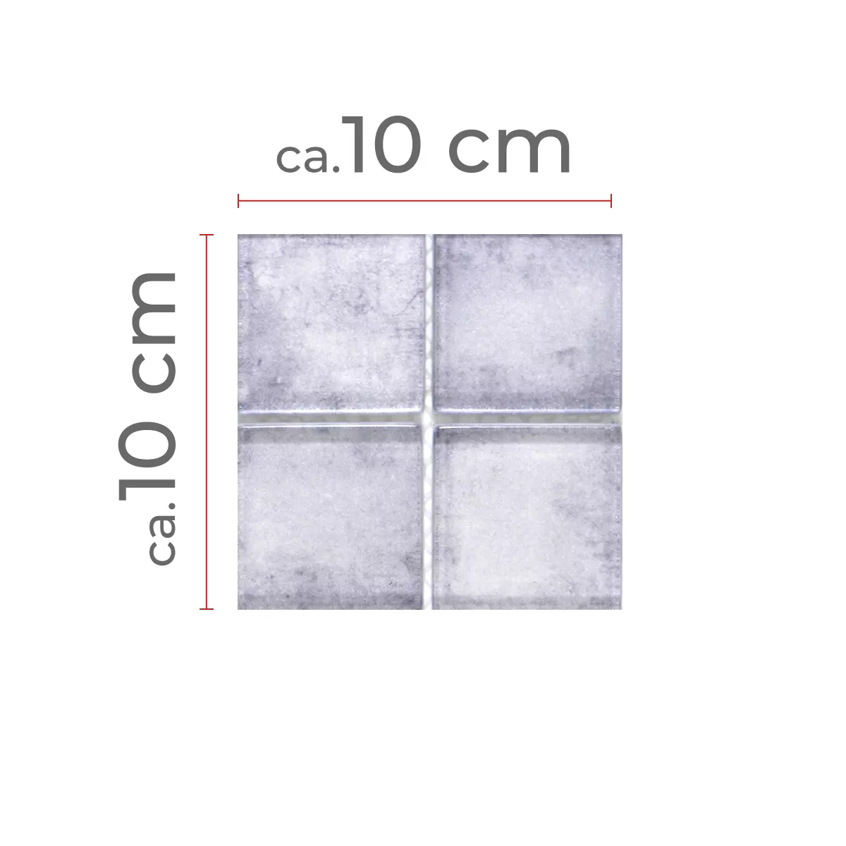 Sample Glass Mosaic Tiles Clementine Grey