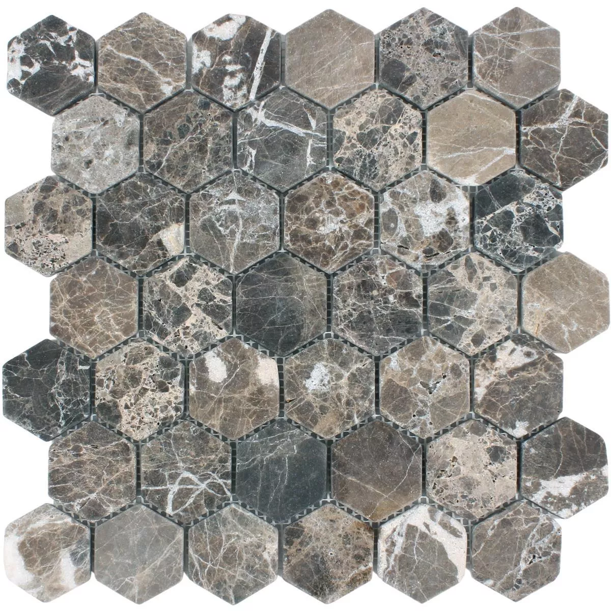 Sample Mosaic Tiles Marble Tarsus Hexagon Emprador