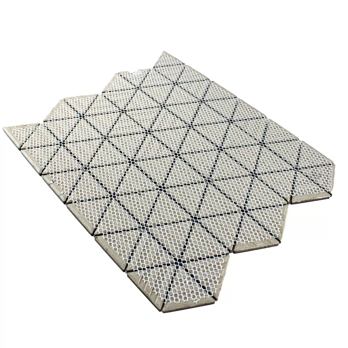 Sample Ceramic Mosaic Tiles Arvada Triangle Blanc Mat