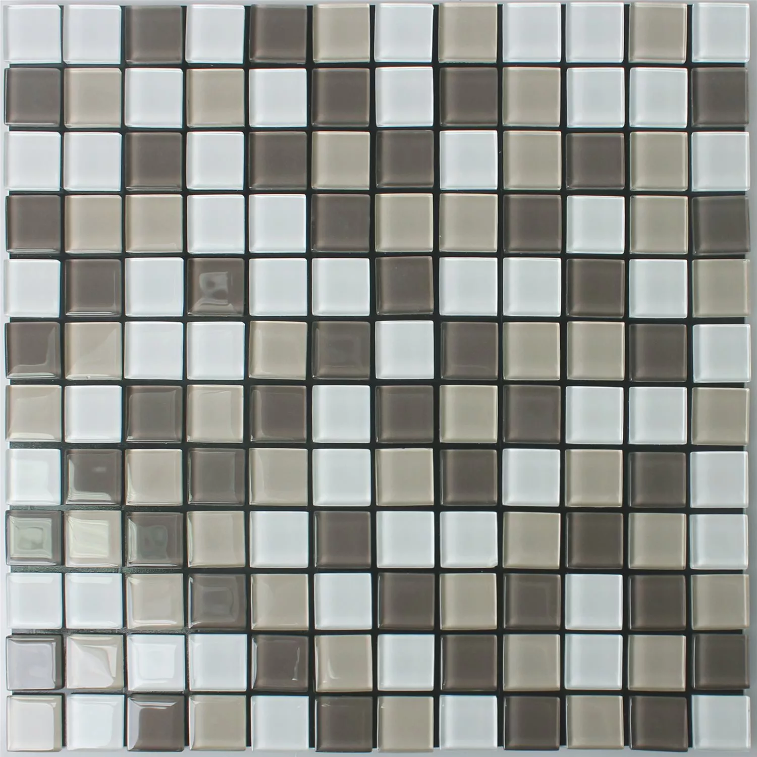 Mosaic Tiles Self Adhesive Glass Benedict Beige Brown