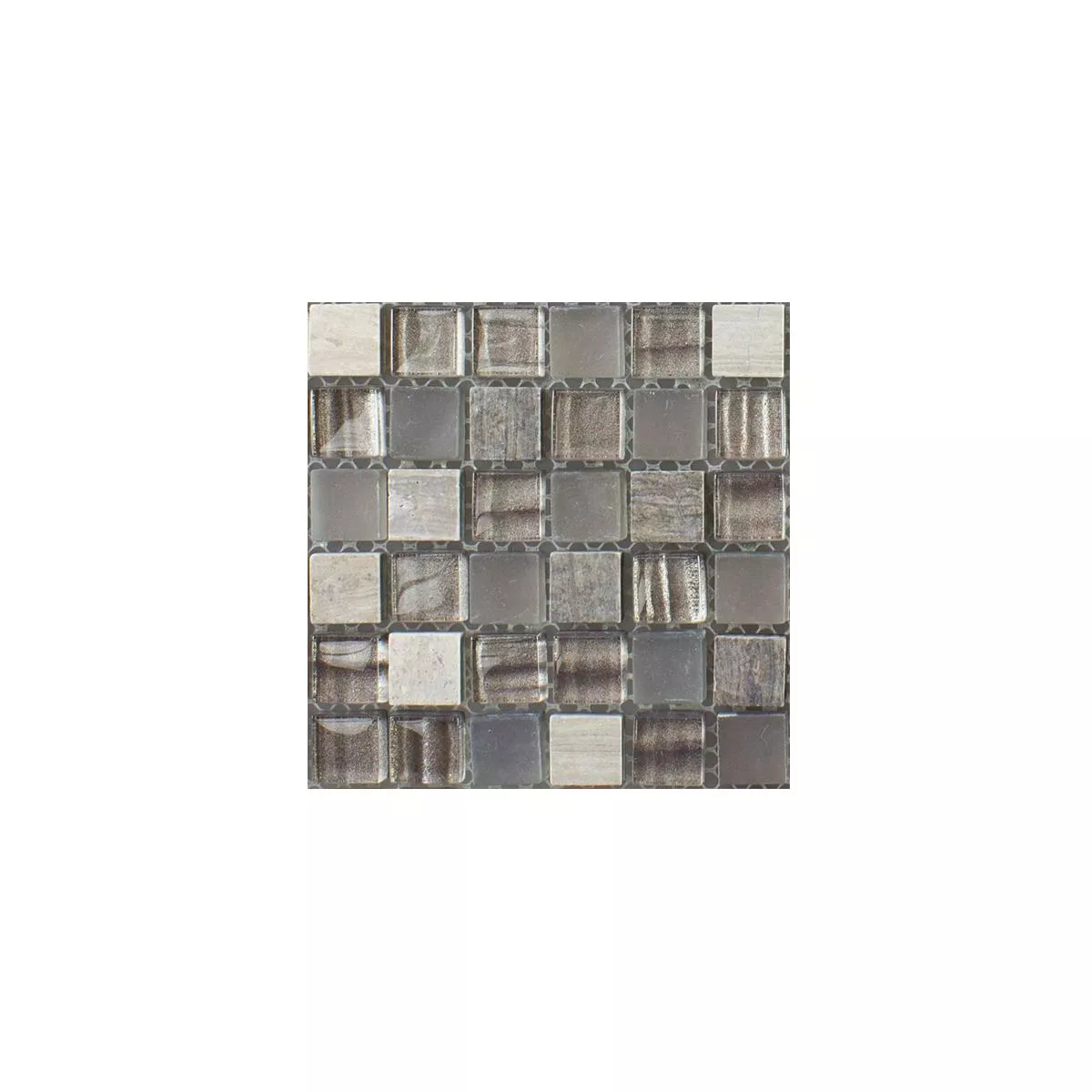 Sample Glass Natural Stone Mosaic Tiles Hayrabey Grey