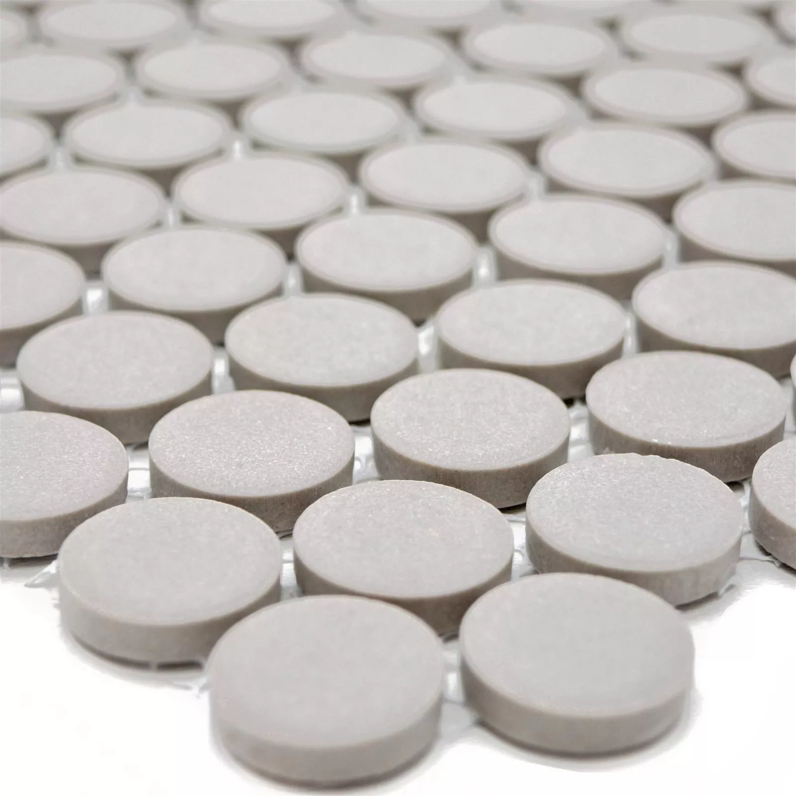 Ceramic Mosaic Tiles Button Radoslov Unglazed Light Grey Ceramic Mosaic Tiles Button Radoslov Unglazed Light Grey