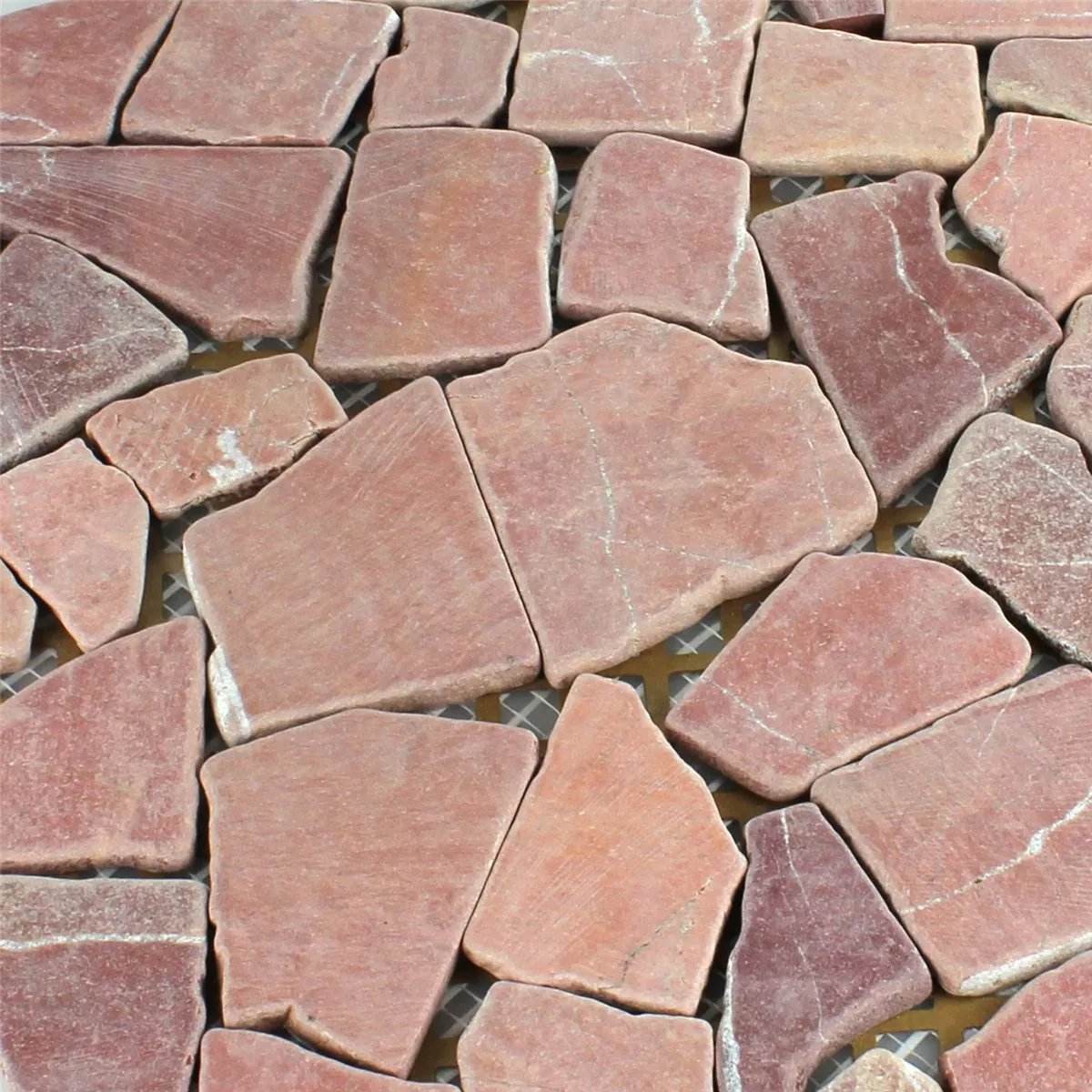 Mosaic Tiles Broken Marble Rosso Palermo