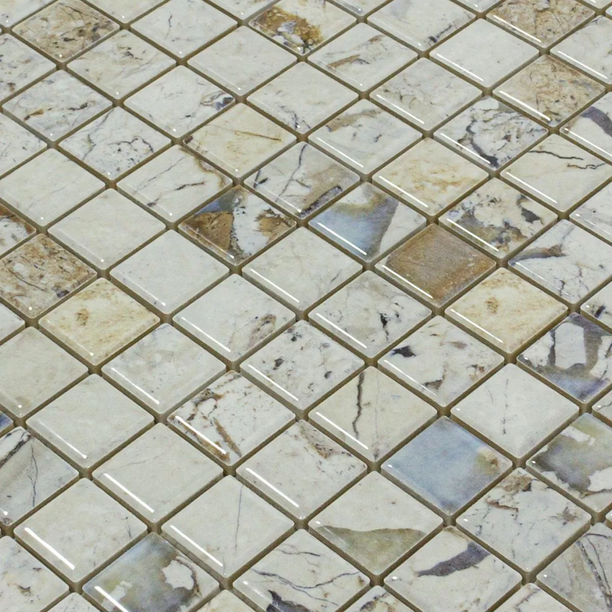 Ceramic Mosaic Tiles Elysium Marble Optic Beige 23