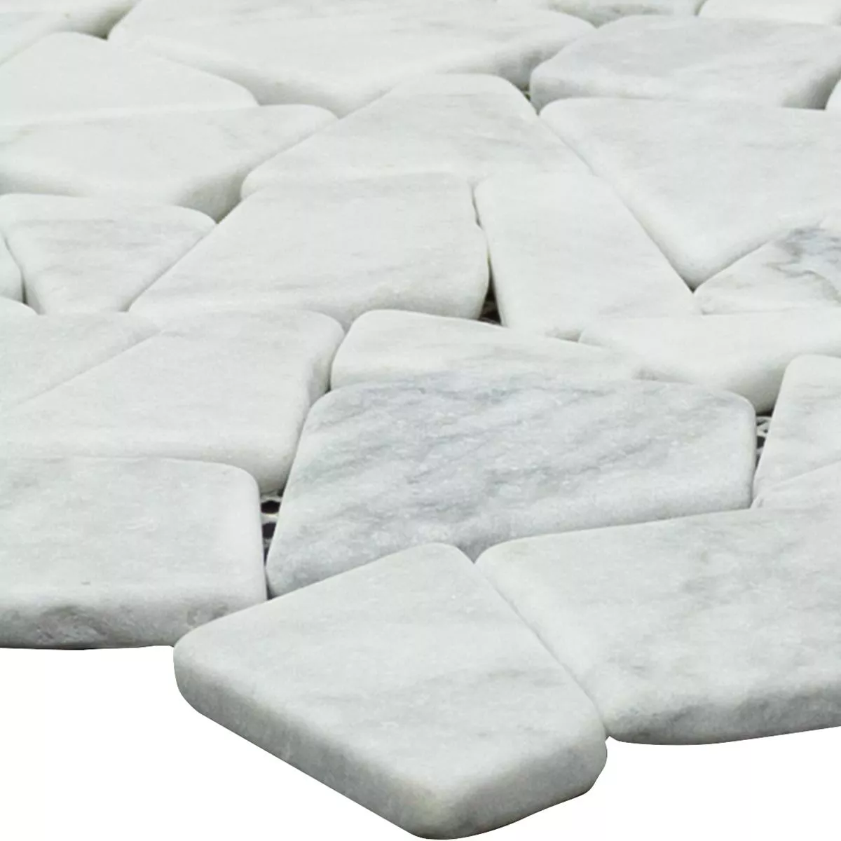 Marble Broken Mosaic Tiles Mareblu Carrara White Marble Broken Mosaic Tiles Mareblu Carrara White