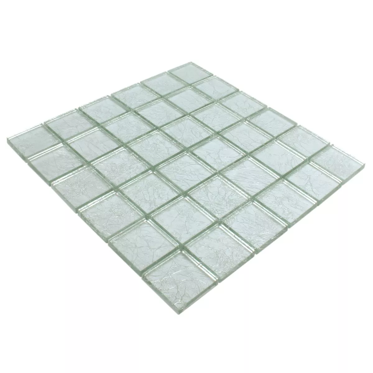 Mosaic Tiles Glass Lucca Silver 48x48x8mm