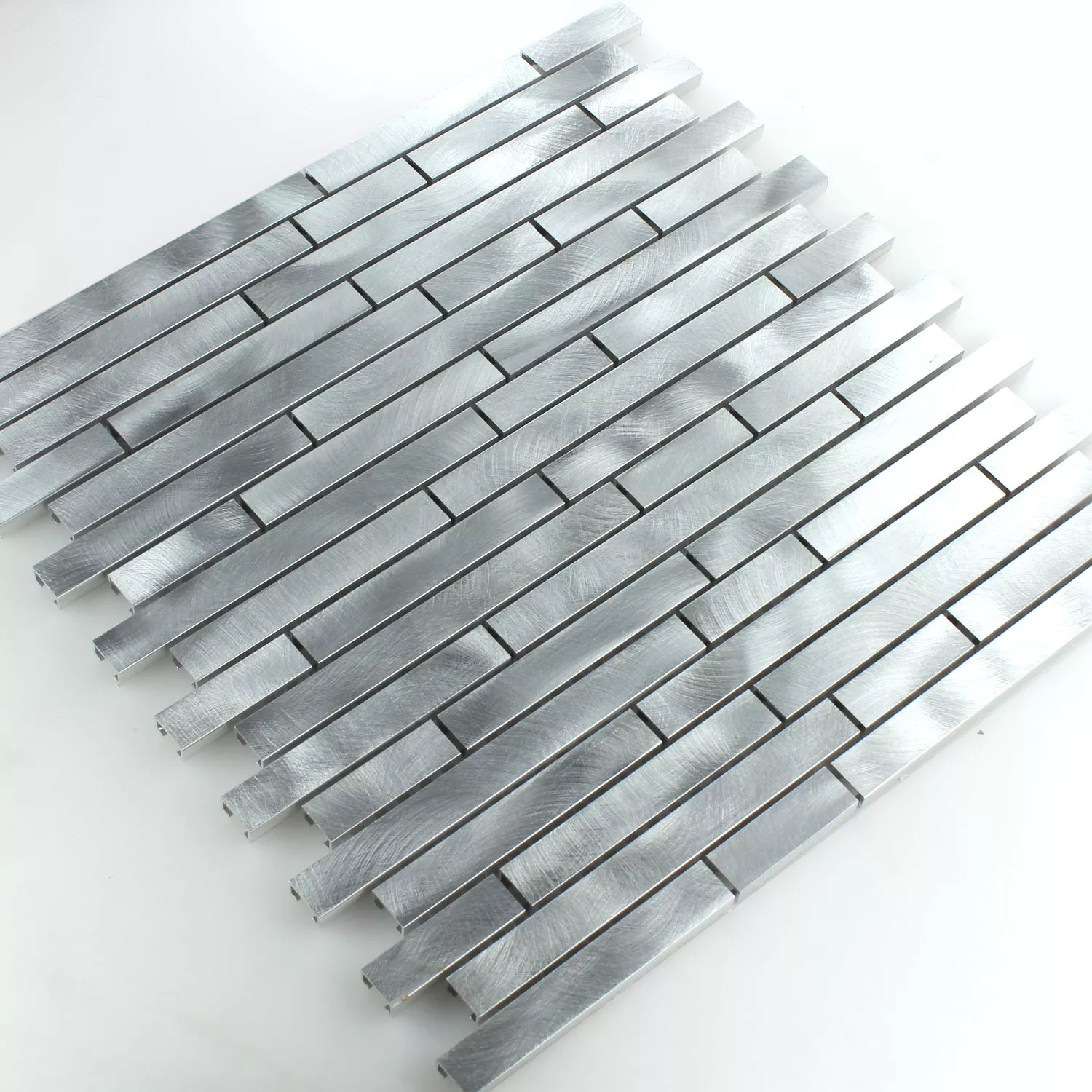 Sample Mosaic Tiles Alu Metal Silver Mix