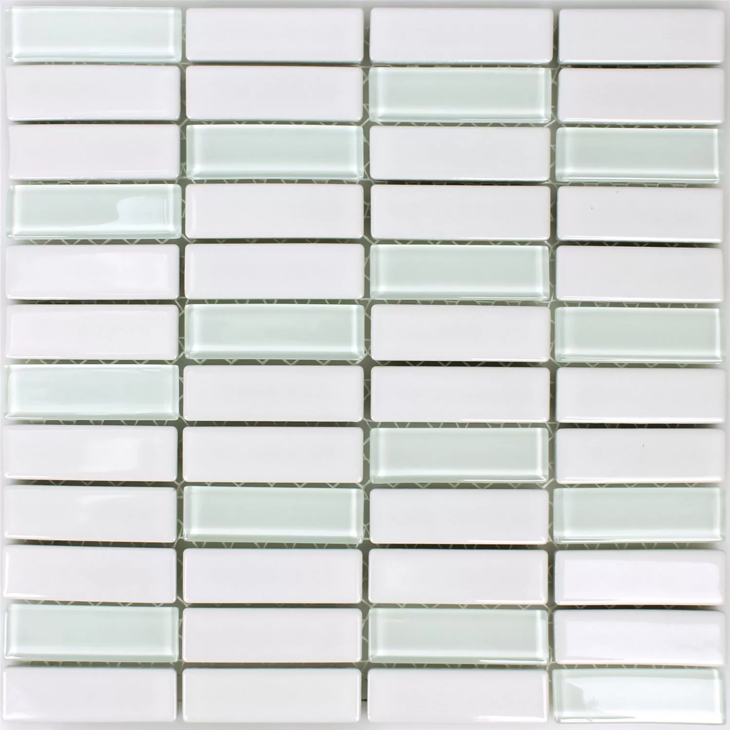 Ceramic Glass Mosaic Tiles Romana White Mat