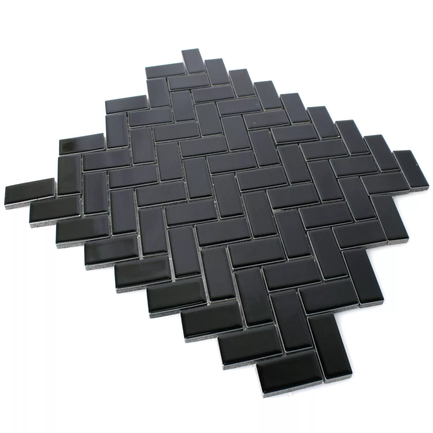 Sample Mosaic Tiles Ceramic Casillas Black Mat