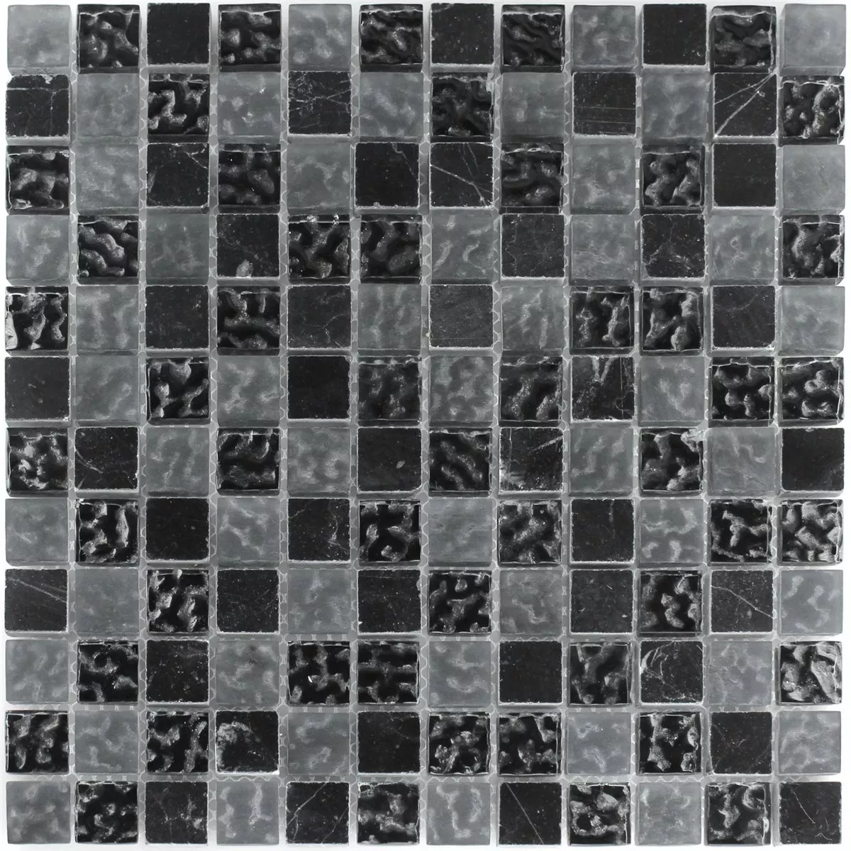 Mosaic Tiles Glass Marble Zambia Fluted 23x23x8mm