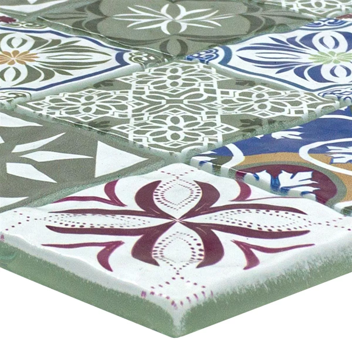 Glass Mosaic Tiles Magnolia Ornament Colored Glass Mosaic Tiles Magnolia Ornament Colored