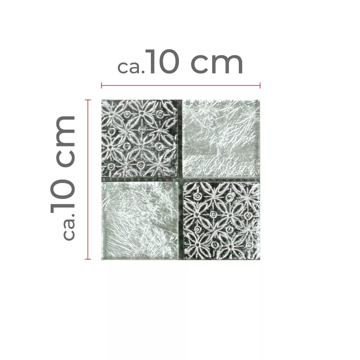 Sample Mosaic Tiles Glass Natural Stone Friesia Silver