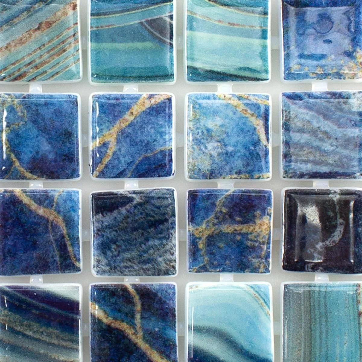 Sample Glass Mosaic Swimming Pool Baltic Blue Cyan