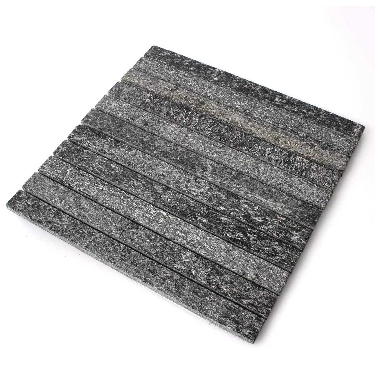 Sample Mosaic Tiles Natural Stone Quartzite Sticks Black