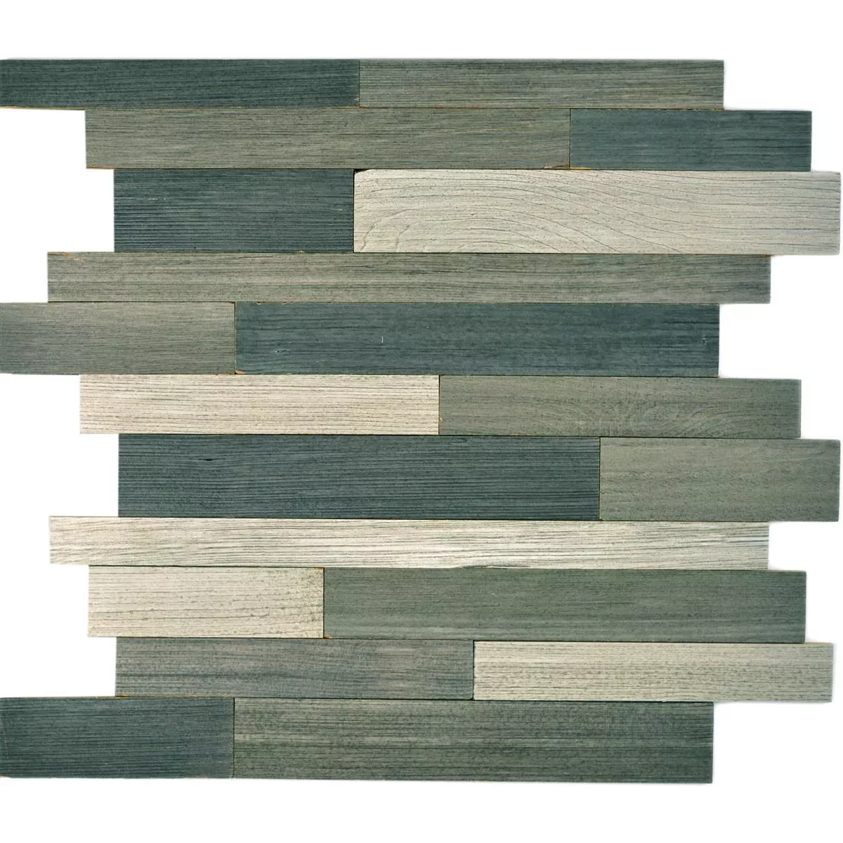 Sample Mosaic Tiles Wood Paris Pattern Self Adhesive Grey Mix