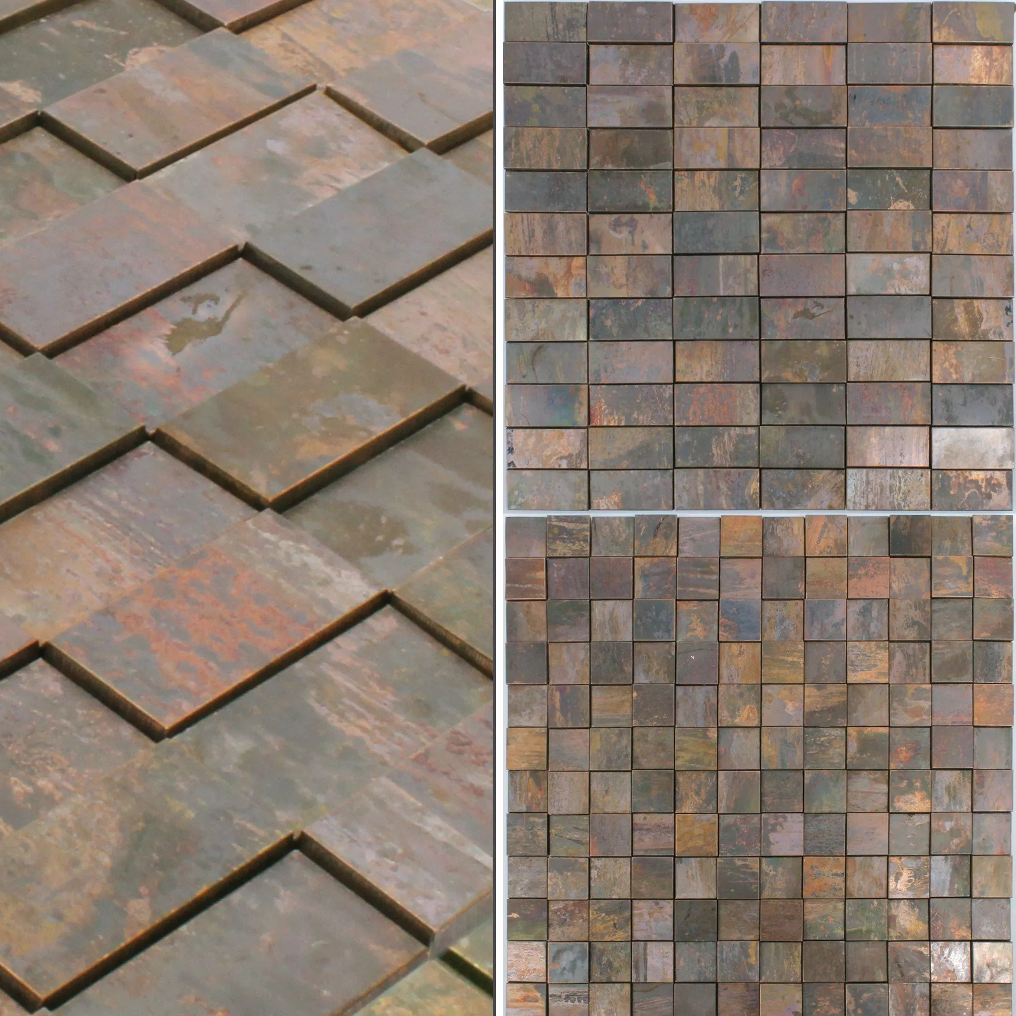 Sample Mosaic Tiles Copper Santorini 3D