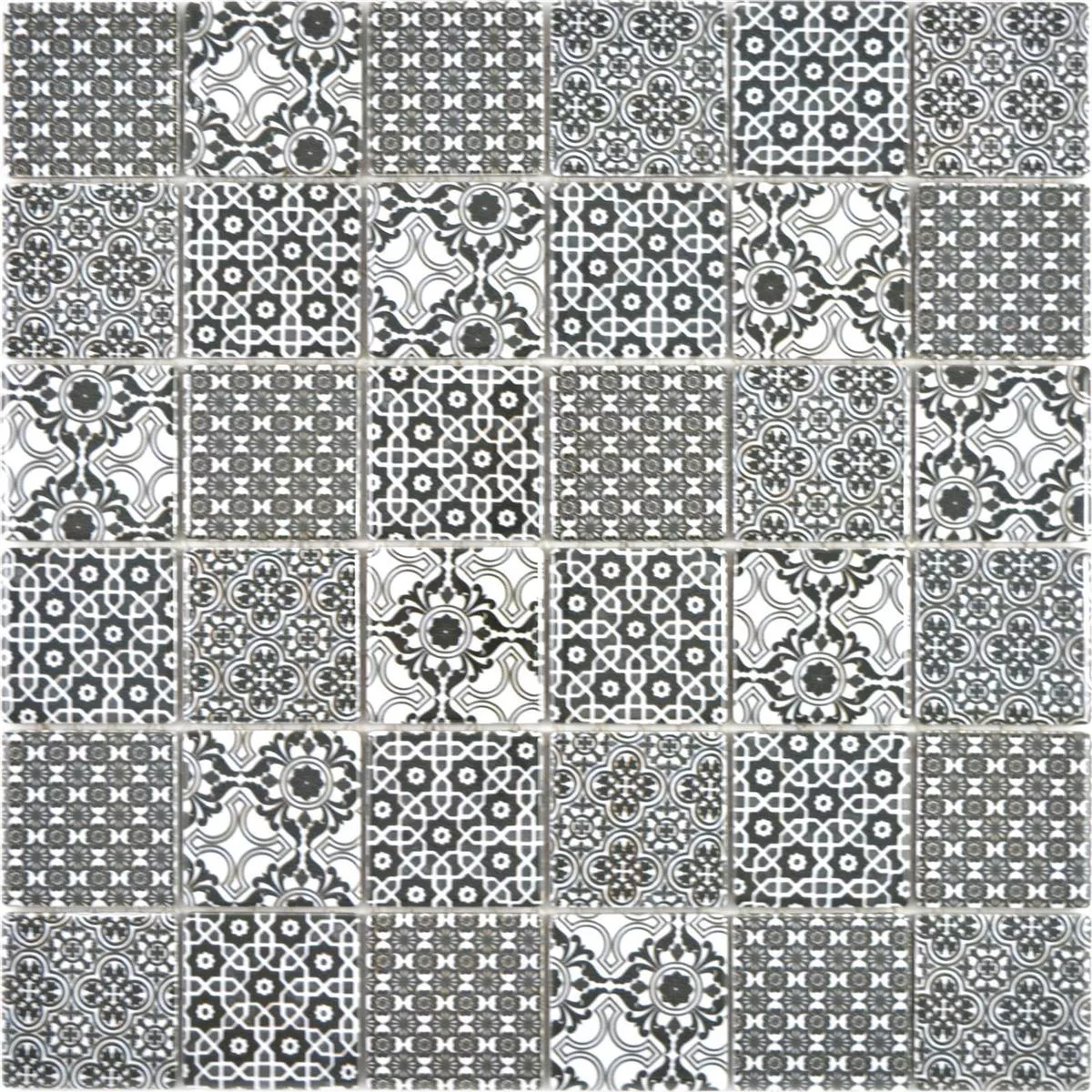 Ceramic Mosaic Tiles Daymion Retro Optic Black 47