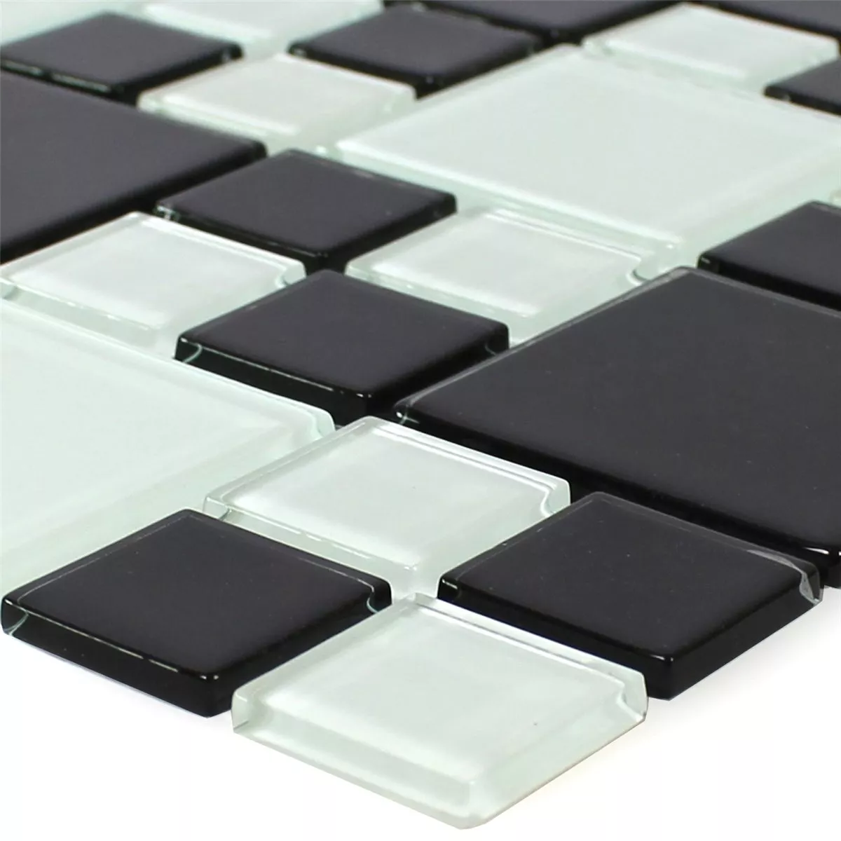 Sample Mosaic Tiles Glass Black White Mix