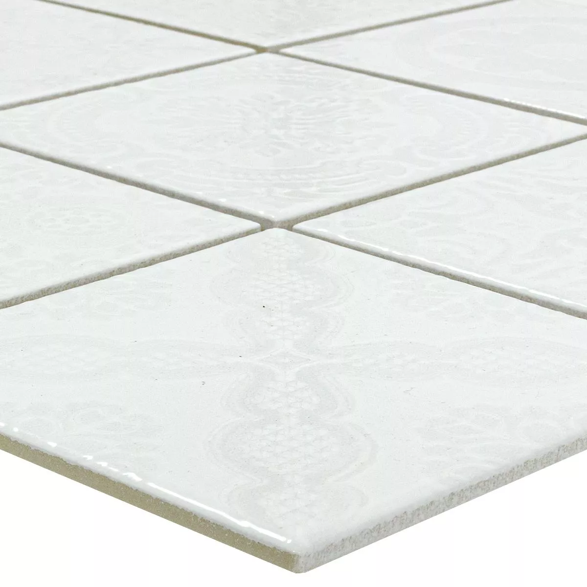 Ceramic Mosaic Tiles Rivabella Relief White Ceramic Mosaic Tiles Rivabella Relief White