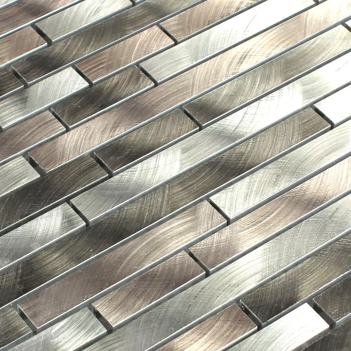 Sample Mosaic Tiles Aluminium Metal Sahara Brown Mix