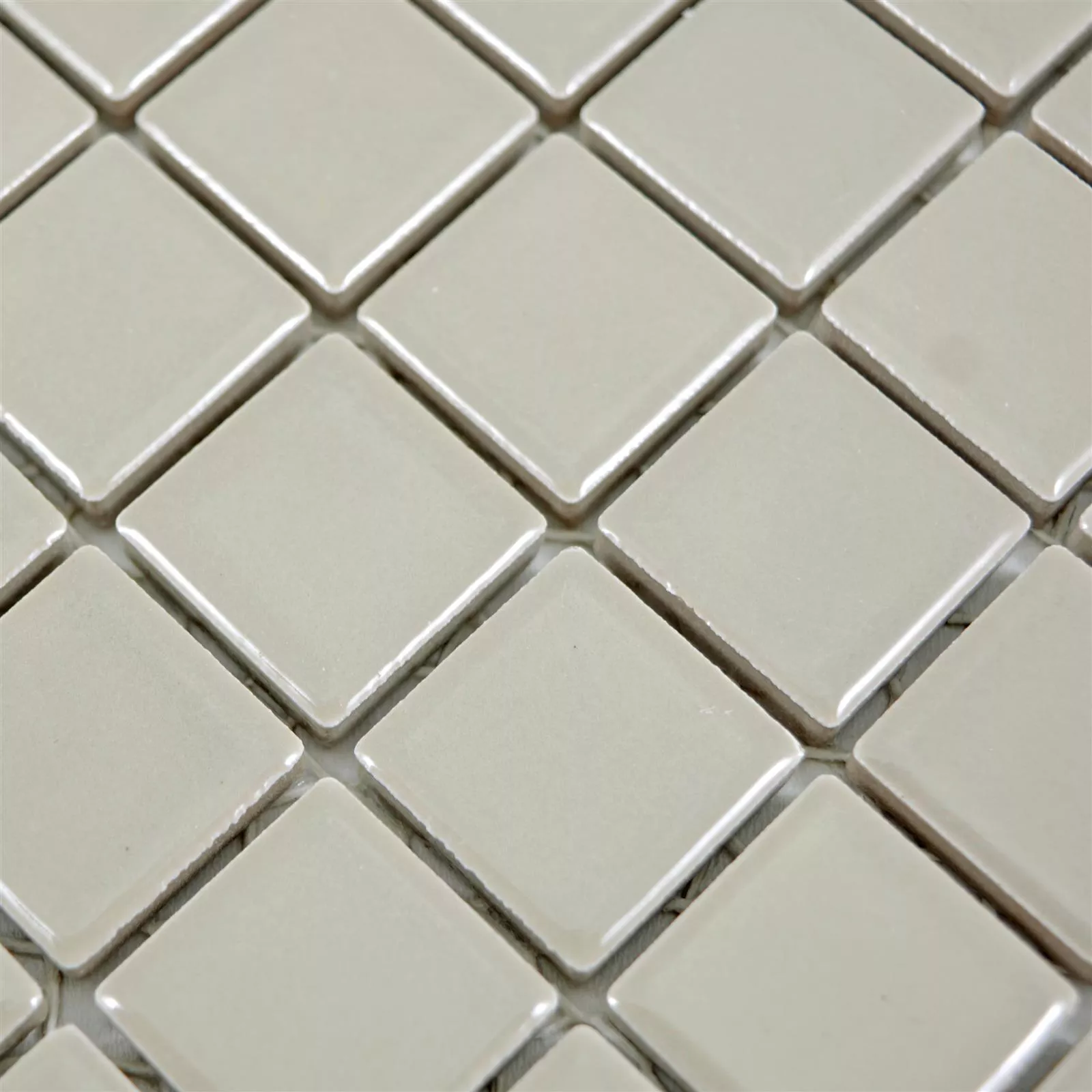 Ceramic Mosaic Tiles Adrian Mud Glossy Square 23