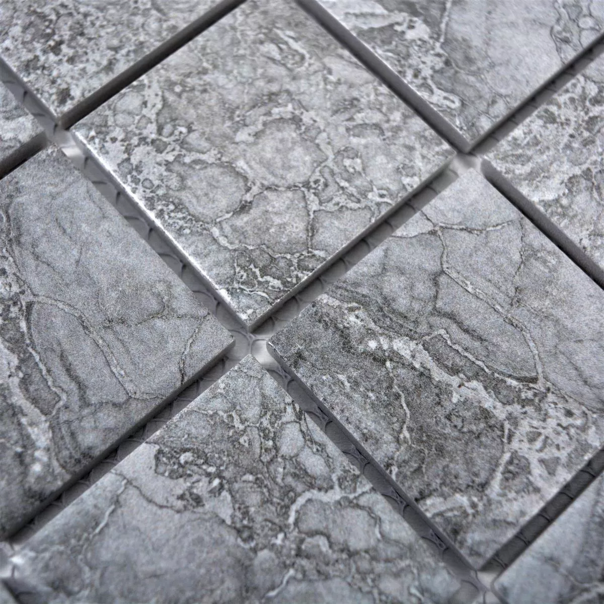 Sample Ceramic Mosaic Tiles Oscar Stone Optic Dark Grey